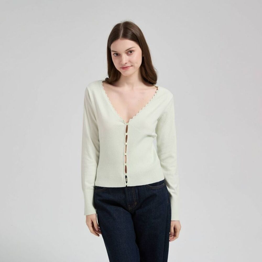 Wild Fable - Women's Feminine Cardigan Sweater - Wild Fable Lig Green